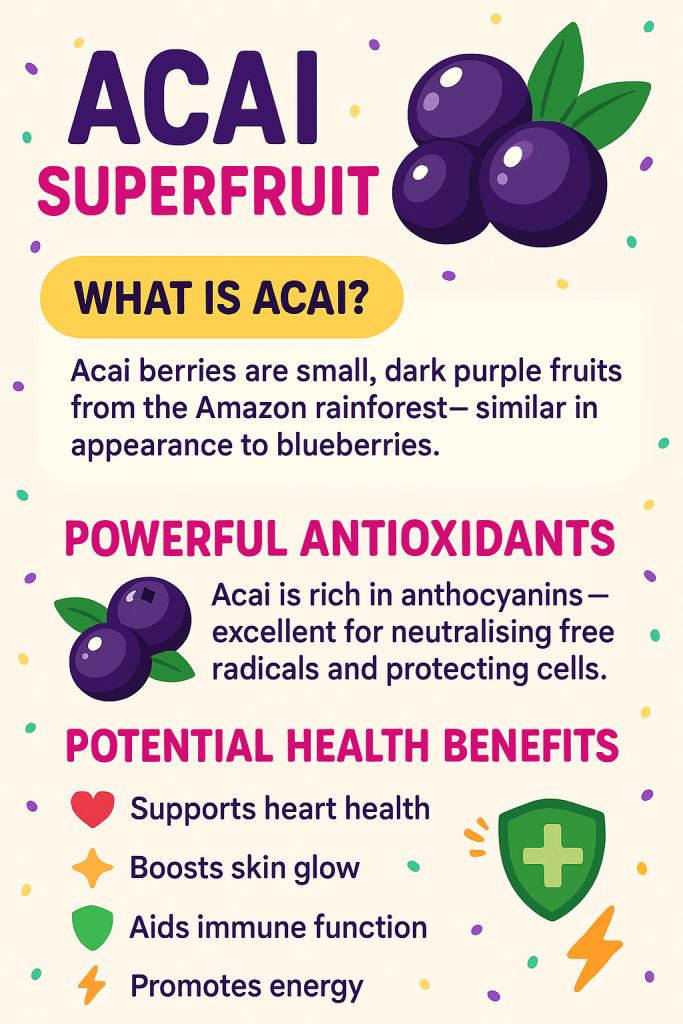 Explore the benefits of acai superfruit — packed with antioxidants, omega fats, and natural energy support to helps you glow inside and out.