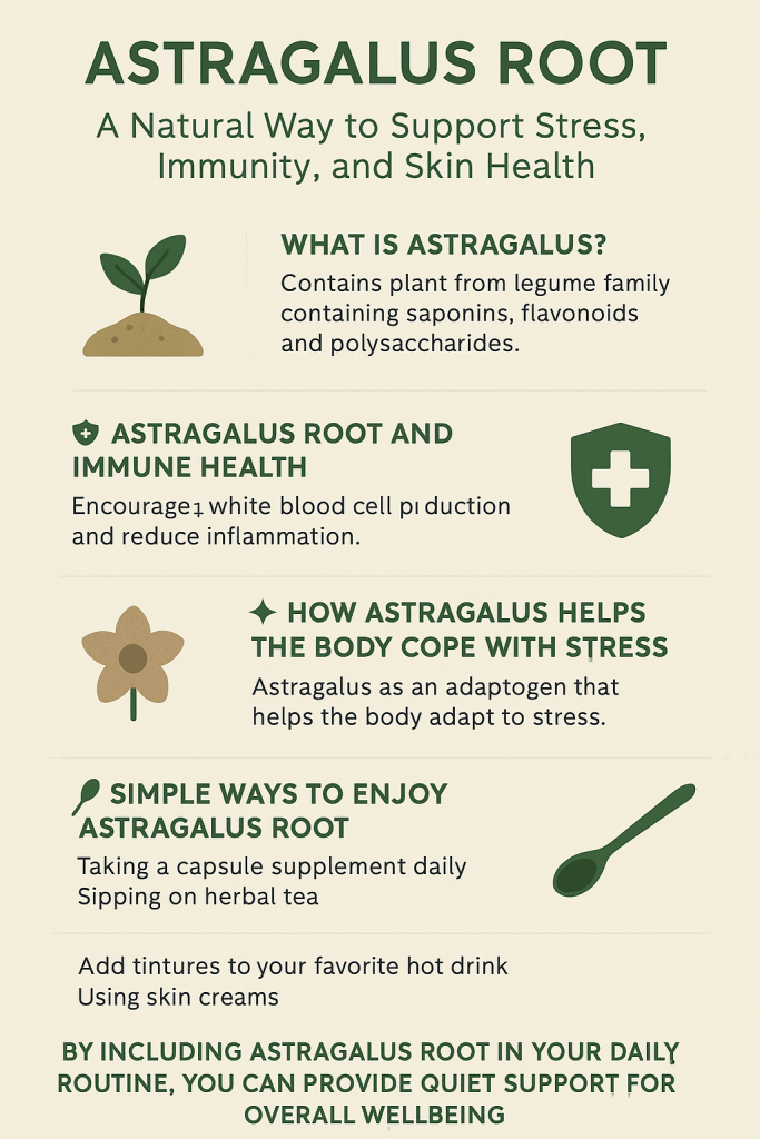Explore the natural benefits of astragalus root for stress, immune health, and skin support. Learn simple ways to enjoy this traditional powerhouse herb.