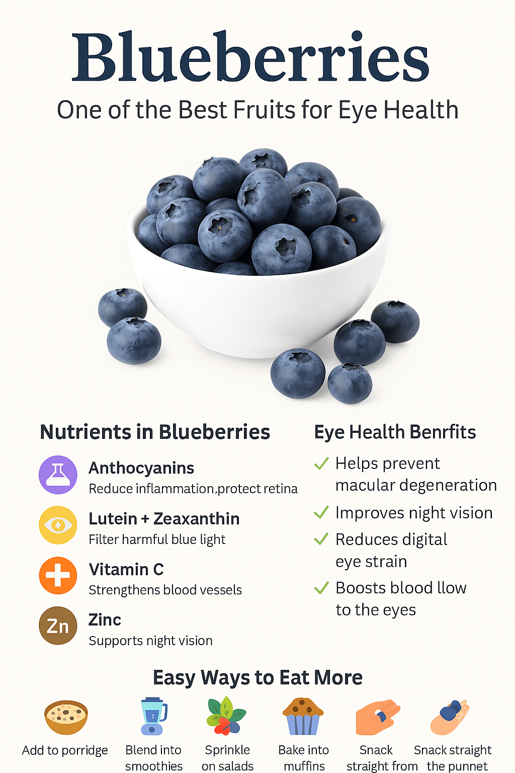 Best fruits for eye health-blueberries