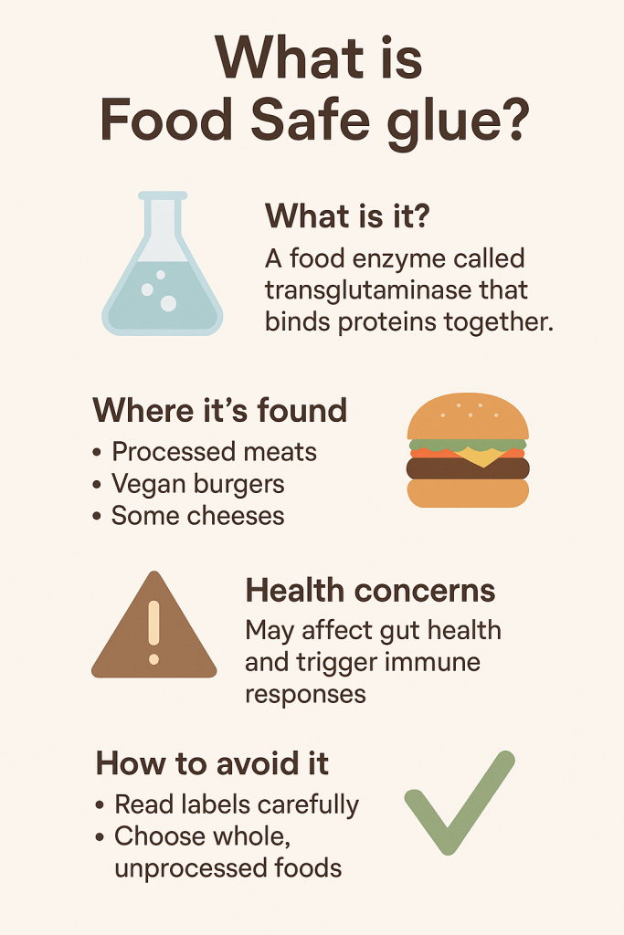 What is food safe glue and should you be eating it? Discover how transglutaminase is used in your food—and potential hidden health risks