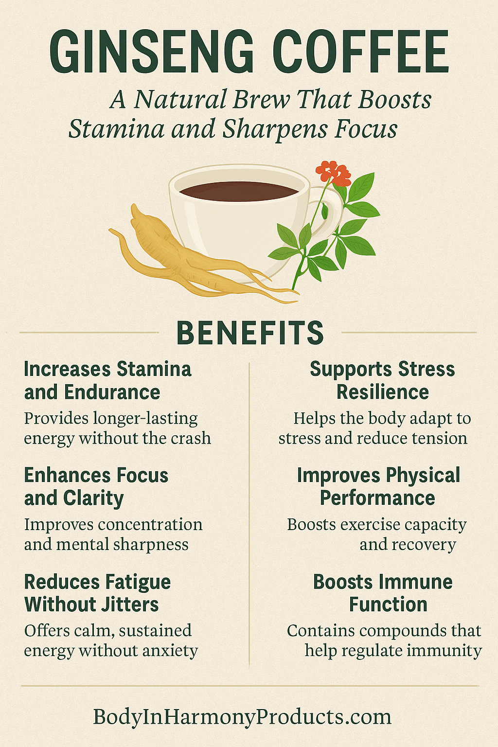 Ginseng Coffee-Boosts Energy, Stamina & Stress Support