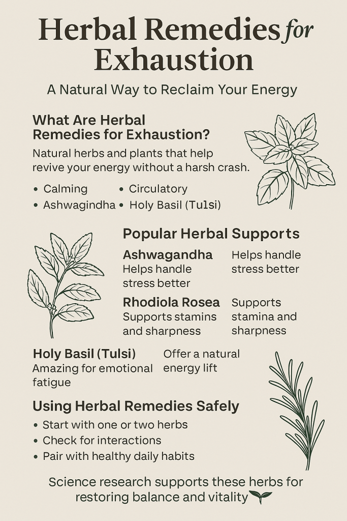 Herbal remedies for exhaustion can help restore natural energy and calm without caffeine. Discover the top herbs to support balance & vitality