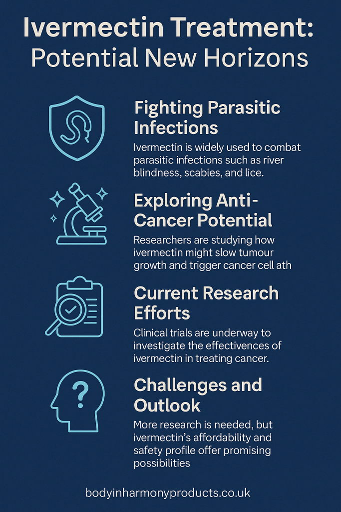 Explore ivermectin treatment and its emerging potential beyond parasites. Research into its possible role in cancer care is growing worldwide