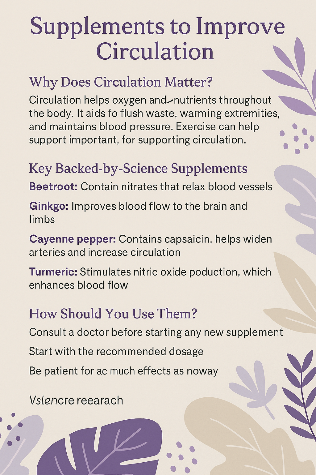 Supplements to Improve Circulation Naturally