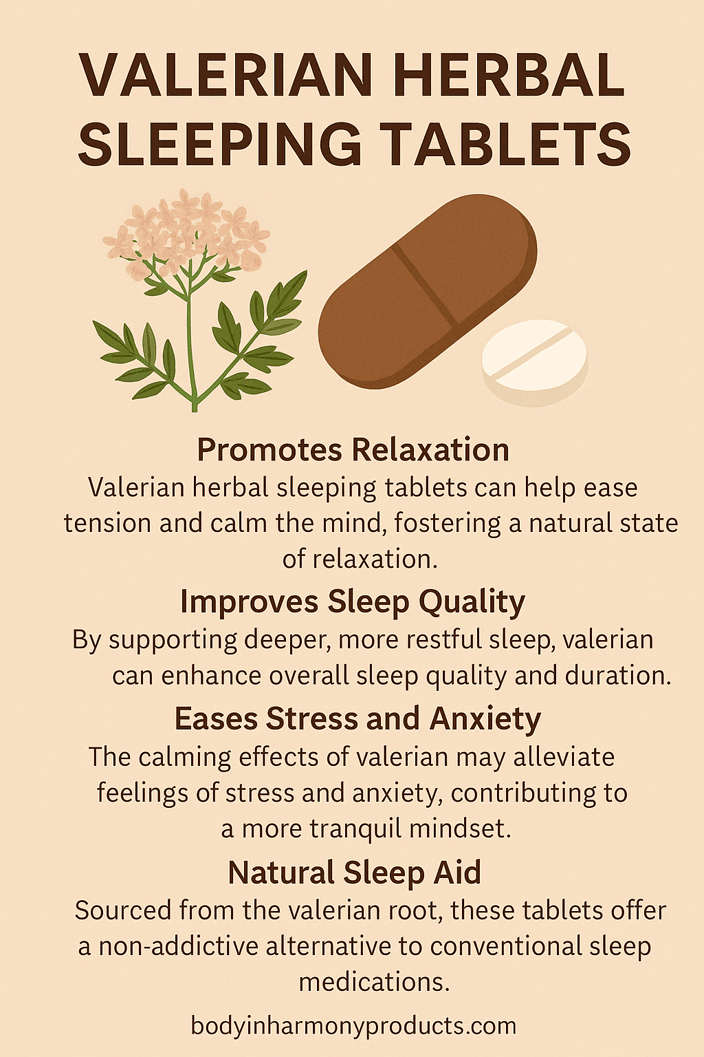 Valerian Herbal Sleeping Tablets for Restful, Natural Sleep