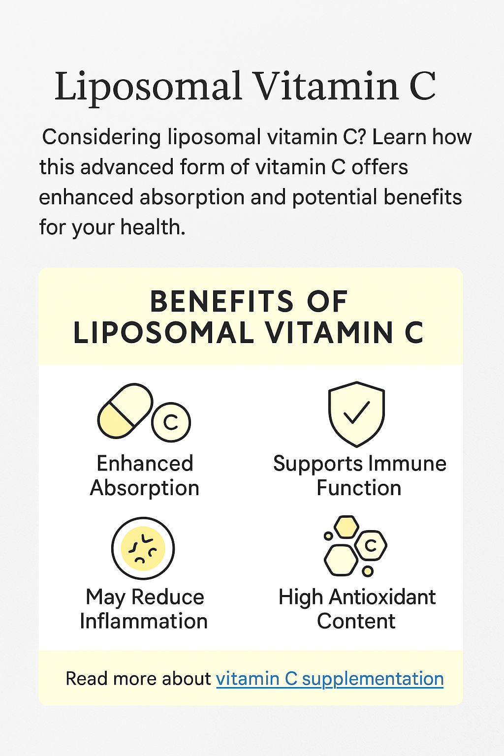 Liposomal Vitamin C: Better Absorption, Bigger Benefits