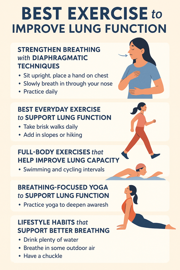 Looking to boost your breathing and energy? Discover the best exercise to improve lung function without breaking a sweat. Find Out More Here..