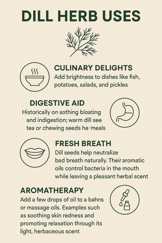 Discover the top dill herb uses for cooking, digestion, and wellbeing. Learn how this aromatic herb benefits your health and meals.