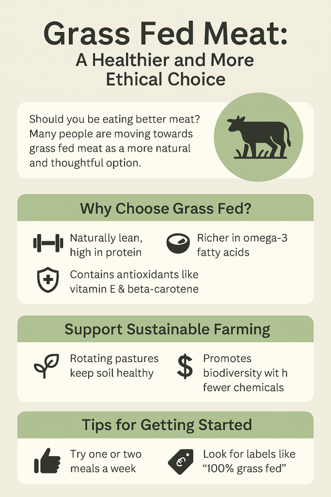Discover the real benefits of grass fed meat, from nutrition to sustainability. Learn how it supports better health and farming. Read more..