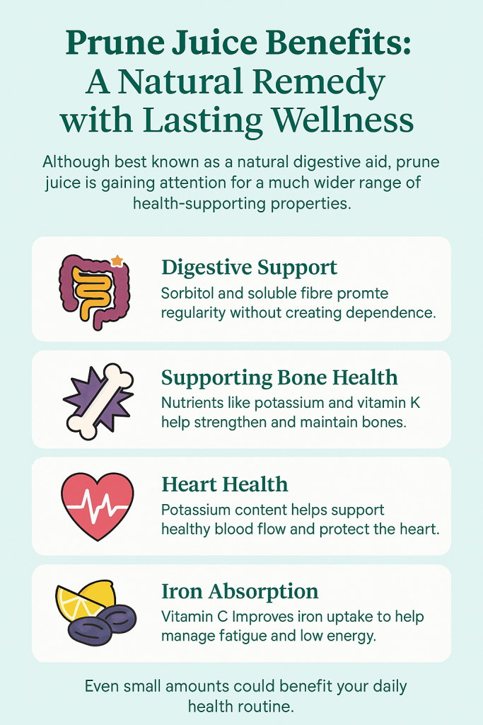 Curious about prune juice benefits? Discover how this sweet remedy supports digestion, heart health, bones, and more. Click here for the info.