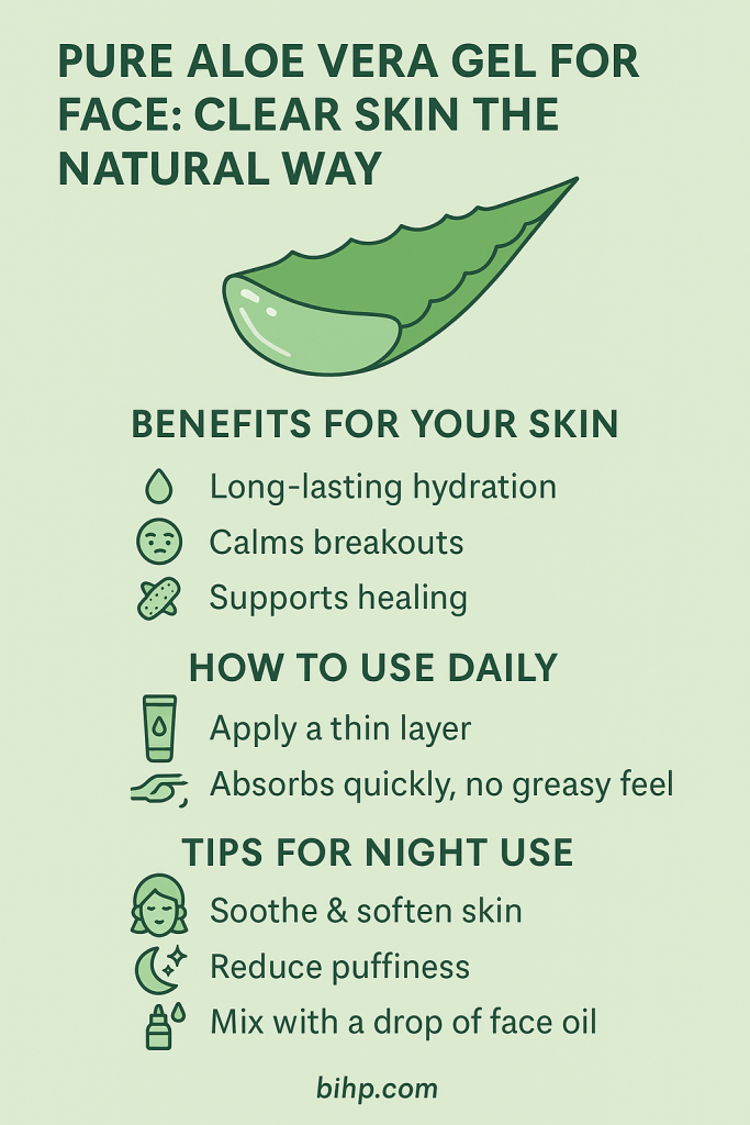 Learn how pure aloe vera gel for face routines can calm irritation, fight breakouts and deeply hydrate — all without harsh chemicals. Read on.