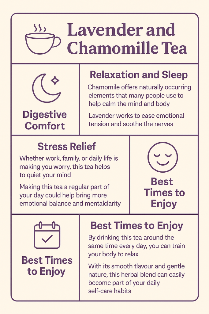 Discover the soothing benefits of lavender and chamomile tea. From easing stress to supporting sleep, this herbal duo is a bedtime favourite.