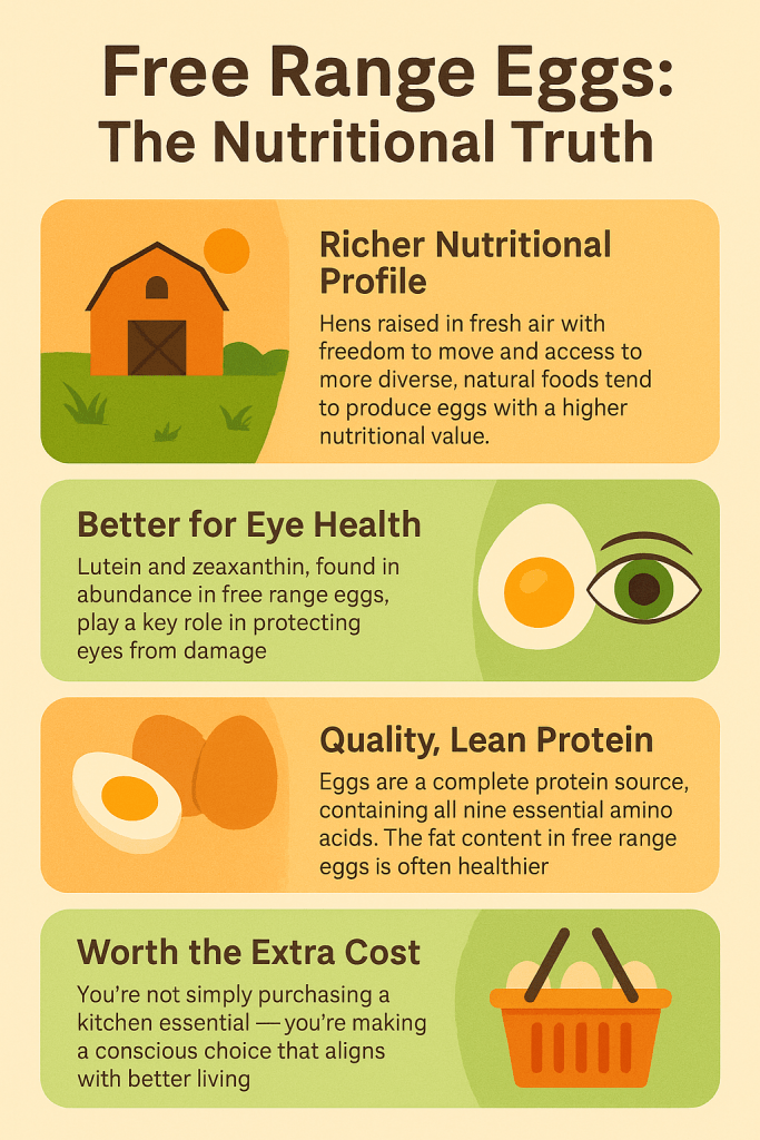 Discover the top benefits of free range eggs — better nutrition, eye health, and ethical farming — for a small daily change with lasting impact.