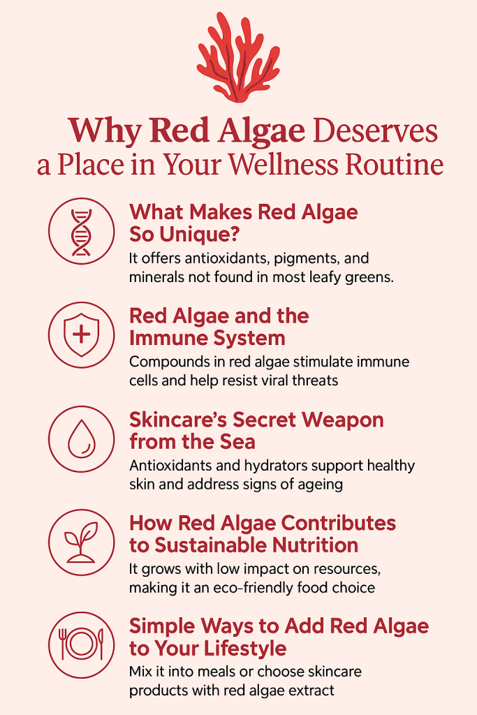 Red algae offers powerful natural support for skin health, immunity, and daily nutrition. Learn how to add it to your wellness routine today.