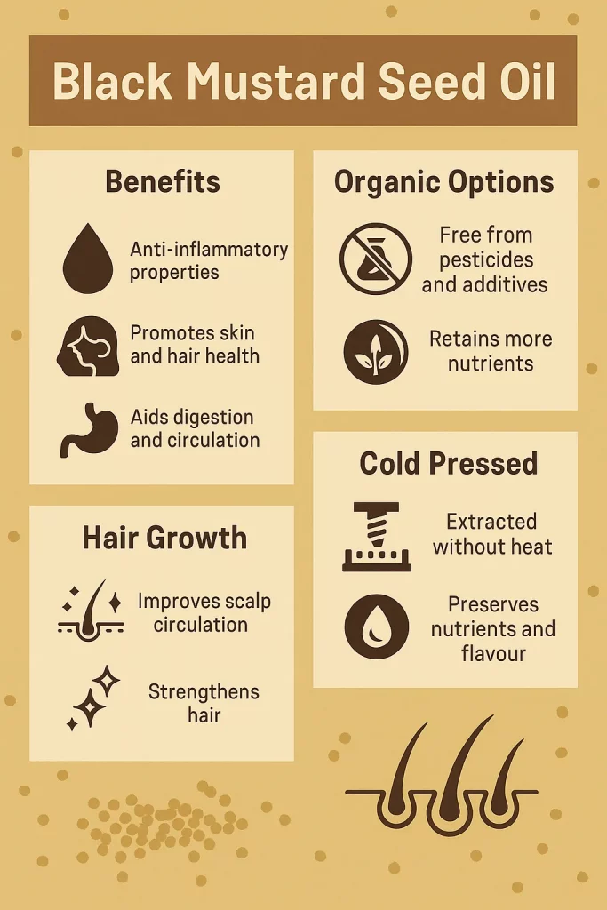 Explore the surprising benefits of black mustard seed oil. Learn how it supports your health, hair, skin, and everyday cooking. Read more.
