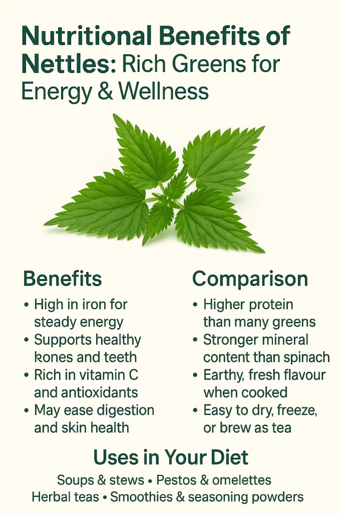 The nutritional benefits of nettles might surprise you. Once a survival food, this wild plant is now making a comeback, a modern super green.