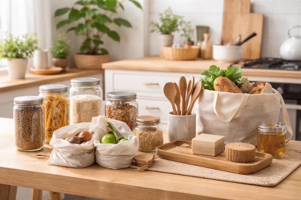 Zero waste living supports a calmer, more organised home by reducing everyday waste, encouraging mindful, practical habits, easy to maintain.