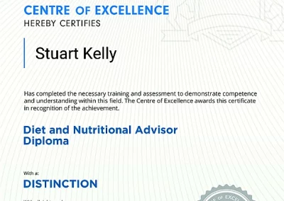 Diet and nutrition certificate